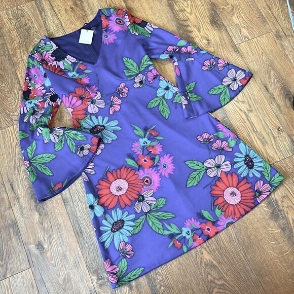 TRINA TURK TENDERNESS BELL SLEEVE DRESS 2 NWT - Picture 13 of 15